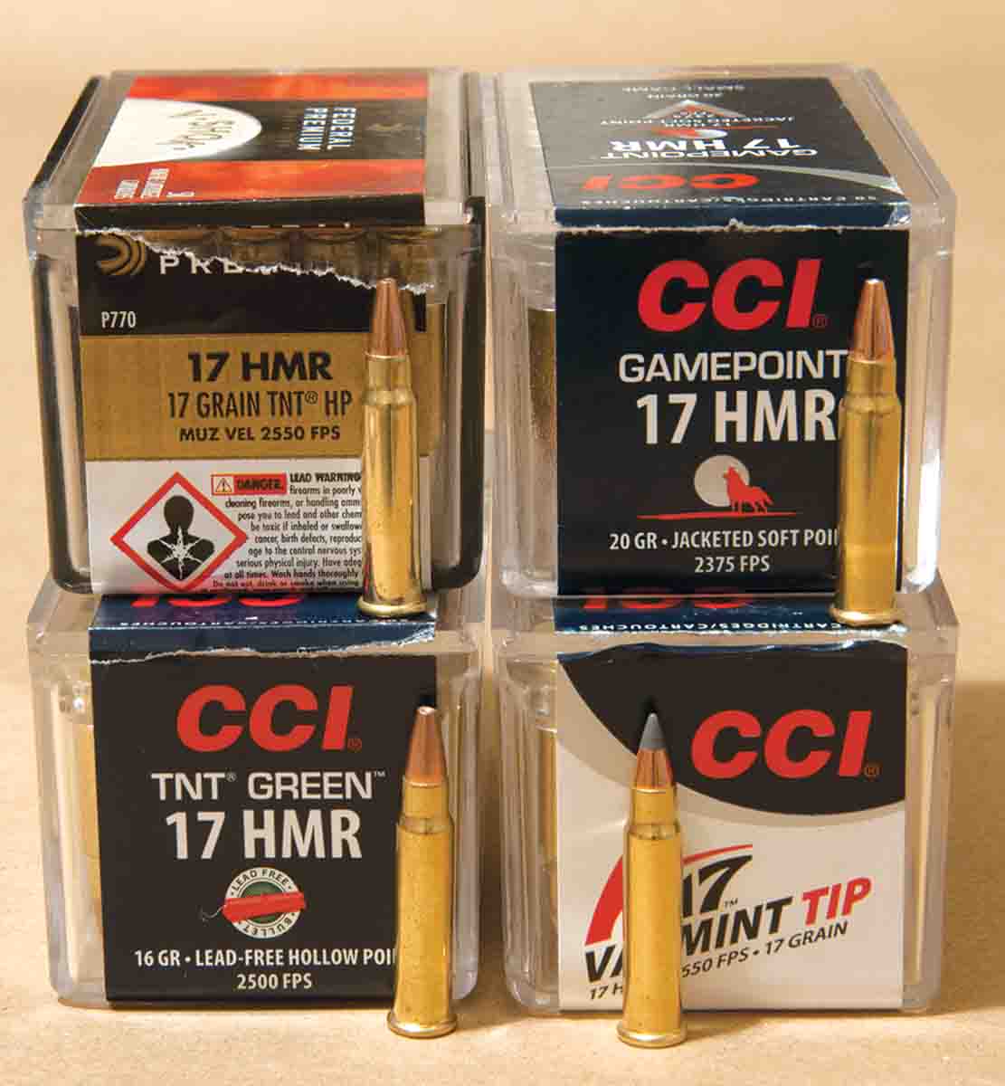 Today .17 HMR loads are marketed by Hornady, Federal, CCI, Remington and Winchester.
